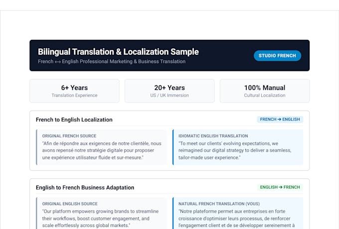 translate between french and english with native fluency